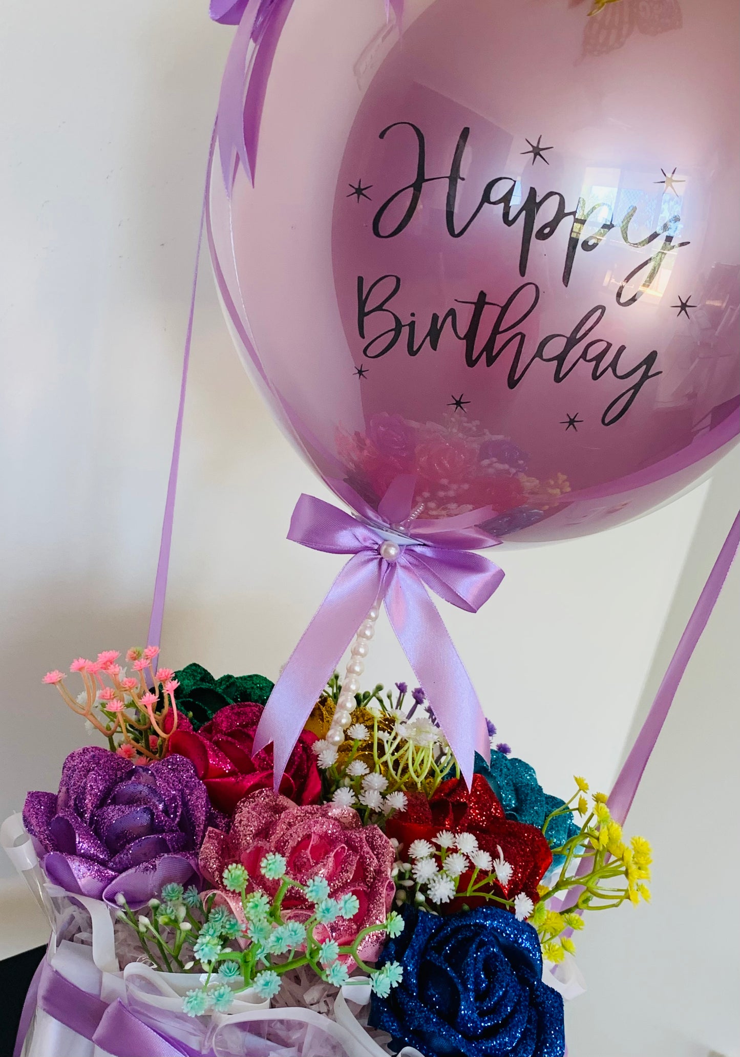 Luxury Glitter Rose Basket