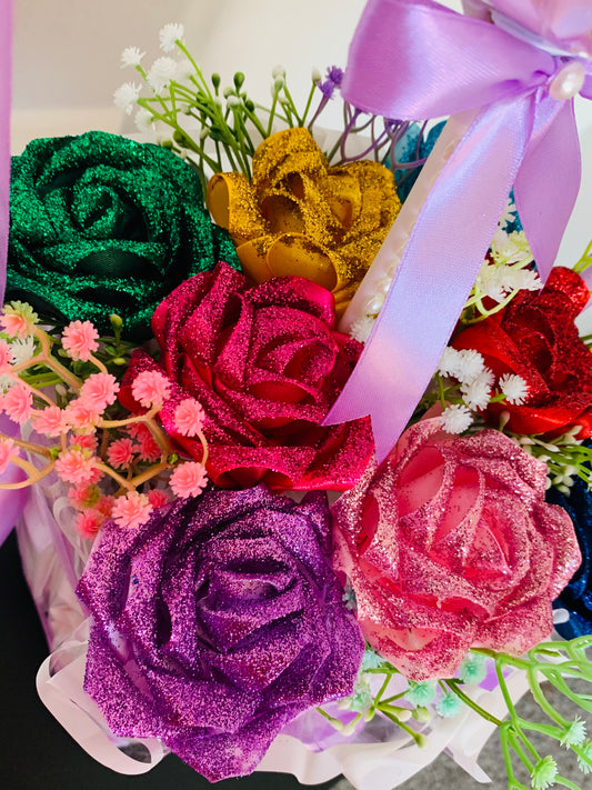 Luxury Glitter Rose Basket