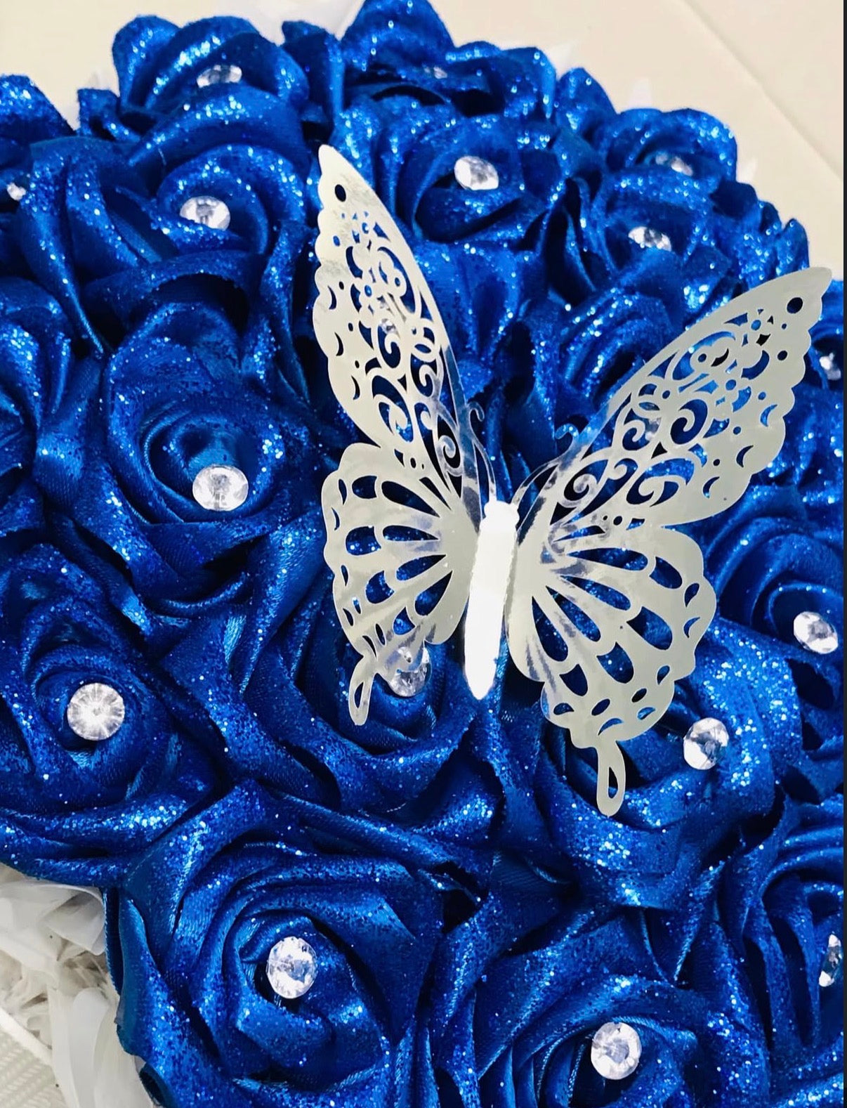 Royal Blue Glitter Rose Box