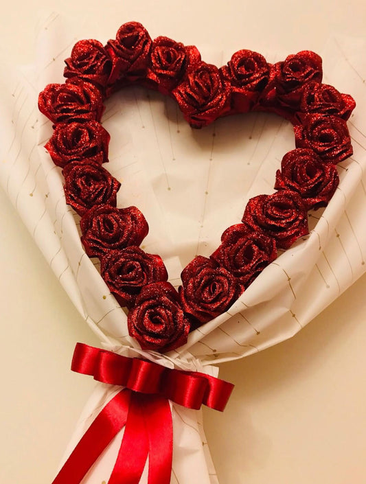 Heart-Shaped Red Rose Bouquet