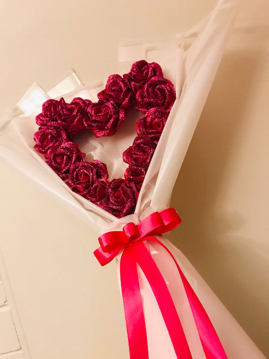 Heart-Shaped Red Rose Bouquet